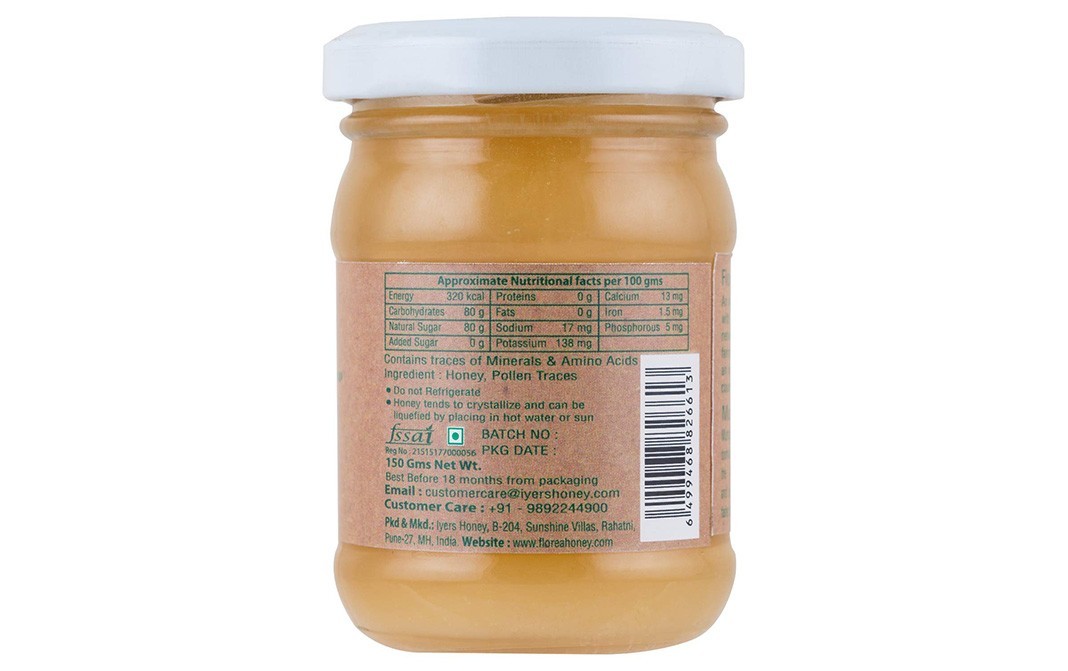 Florea Crystallized & Raw Mustard Floral Honey   Glass Jar  150 grams